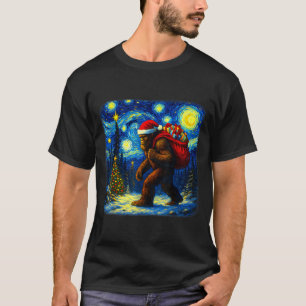 Bigfoot Weihnachtsmann Weihnachtsstern Nacht Sasqu T-Shirt