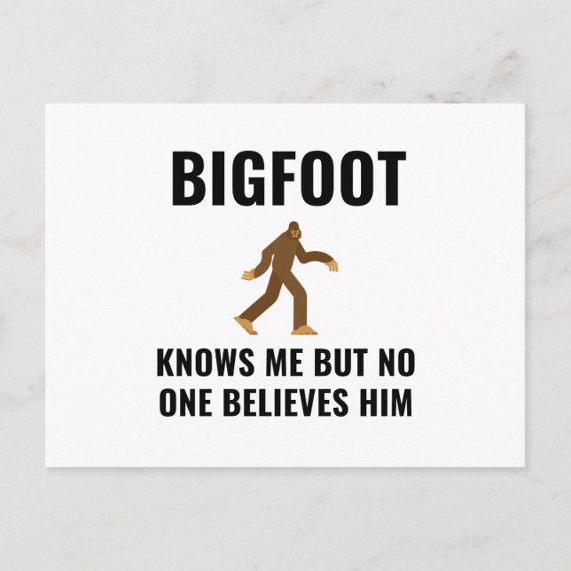BIGFOOT WEISS MICH ANKÜNDIGUNGSPOSTKARTE (Vorderseite)