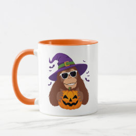 Bigfoot Witch with Pumpkin Halloween Tasse