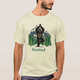 Bigfoot-Wurzelbaum-Pose-Lustiges-Yoga-Shirt T-Shirt