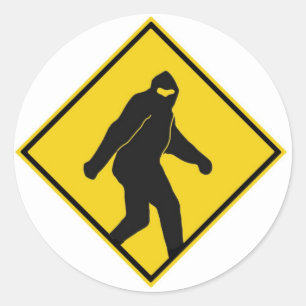 Bigfoot Xing Runder Aufkleber