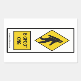 Bigfoot Xing (weiß) Aufkleber