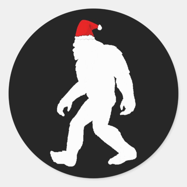 bigfoot yeti sasquatch hässliche Weihnachtspulli Runder Aufkleber (Vorderseite)