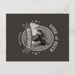 Bigfoot Yeti. Sasquatch. Retro, Vintag. Postkarte