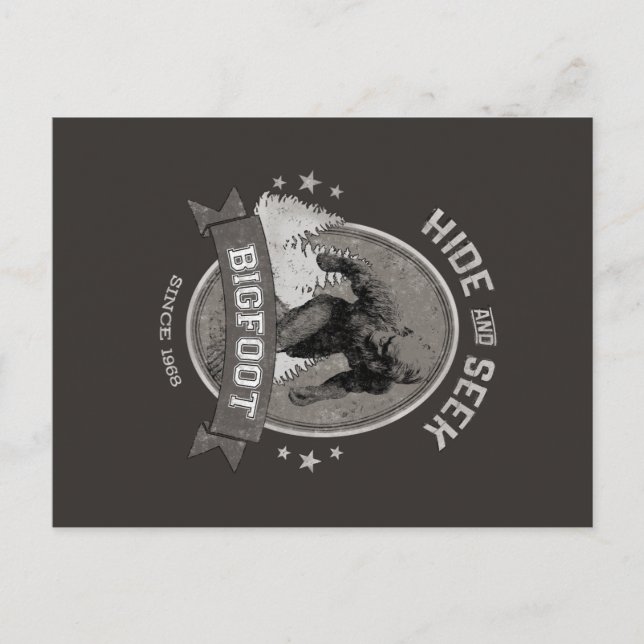 Bigfoot Yeti. Sasquatch. Retro, Vintag. Postkarte (Vorderseite)