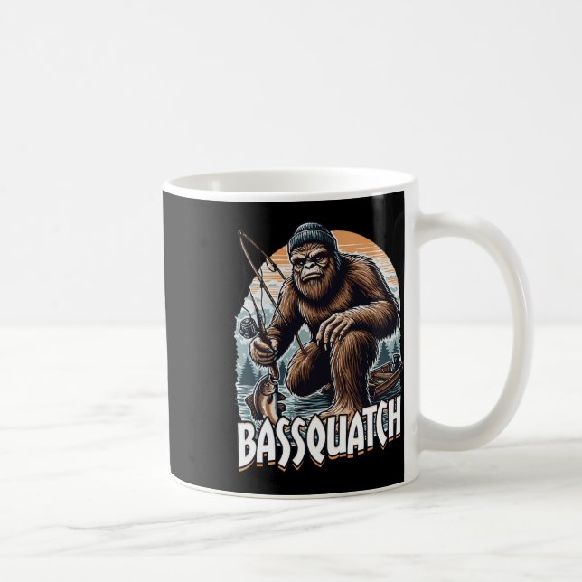Bigfoots Funny Fishing Gifts for Men Bquatch B Boy Kaffeetasse (Rechts)