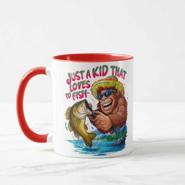 Bigfoots Nur ein Kind, das Lieben zum Fischen hat Tasse (Links)