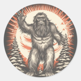 Bigfoot's Patriotic Reverie Runder Aufkleber