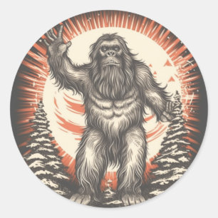 Bigfoot's Patriotic Reverie Runder Aufkleber