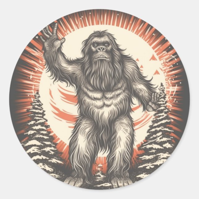 Bigfoot's Patriotic Reverie Runder Aufkleber (Vorderseite)