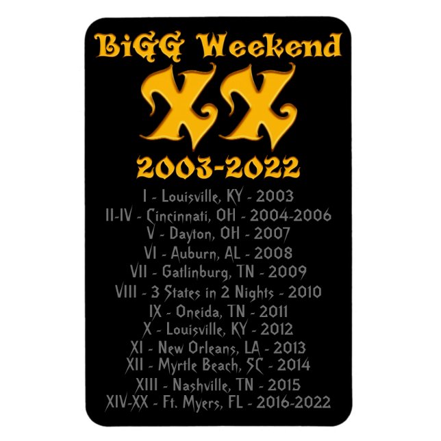 BiGG Weekend XX Magnet d'histoire (Vertical)