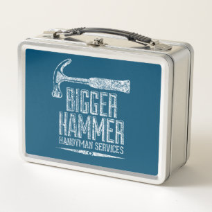 Bigger Hammer Handyman Services White Gfx Aquamari Metall Brotdose