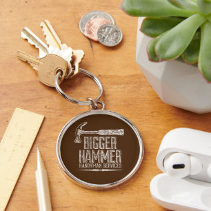 Bigger Hammer Handyman Services White Gfx Brown BG Schlüsselanhänger