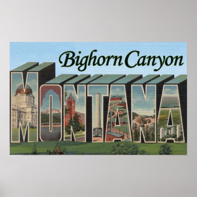 Bighorn Canyon, Montana - Große Briefszenen Poster (Vorne)