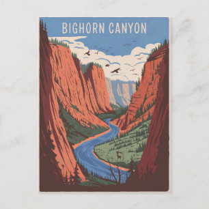 Bighorn Canyon Vintag Postkarte