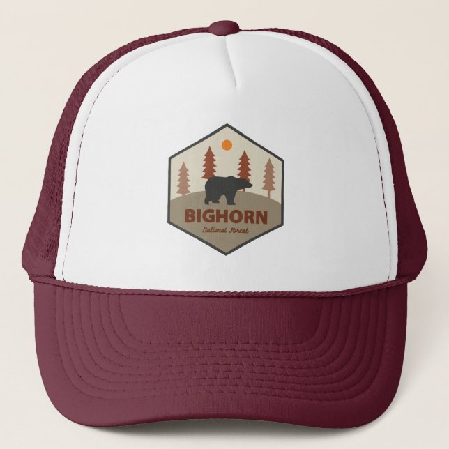 Bighorn National Forest Wyoming Bear Truckerkappe (Vorderseite)