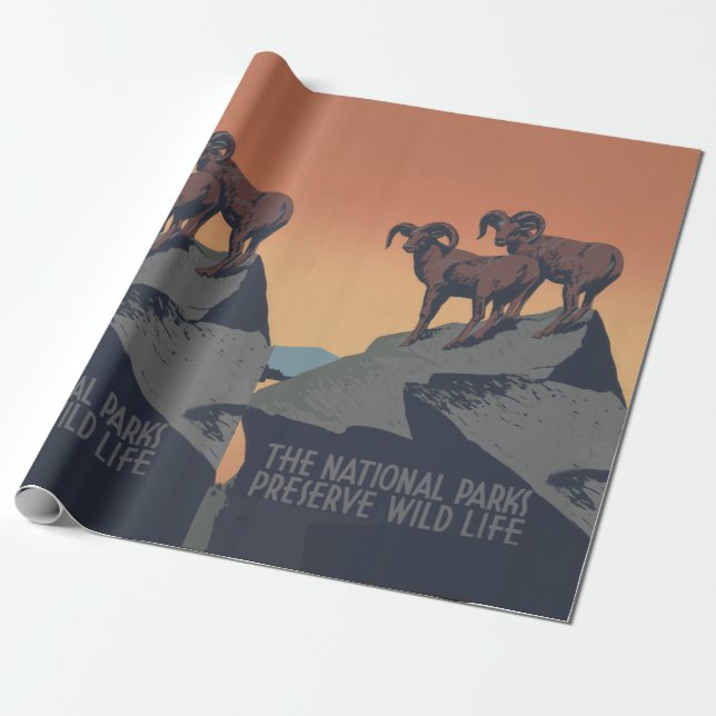 Bighorn Sheep American West Wildlife Geschenkpapier (Ungerollt)