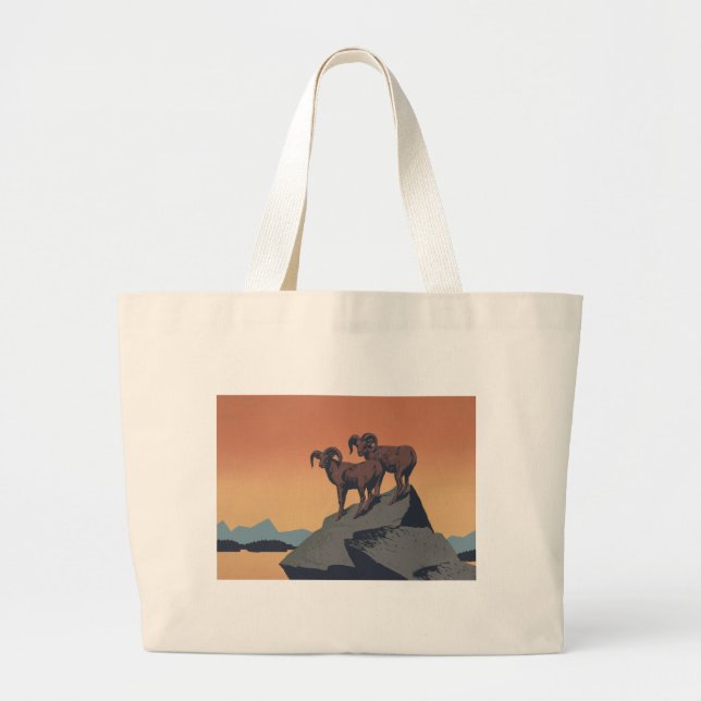 Bighorn Sheep American West Wildlife Jumbo Stoffbeutel (Vorne)