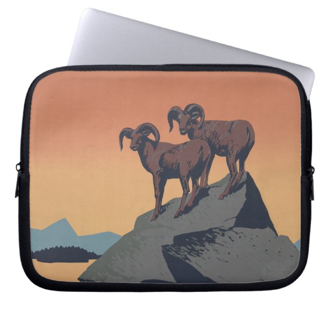 Bighorn Sheep American West Wildlife Laptopschutzhülle (Vorderseite)