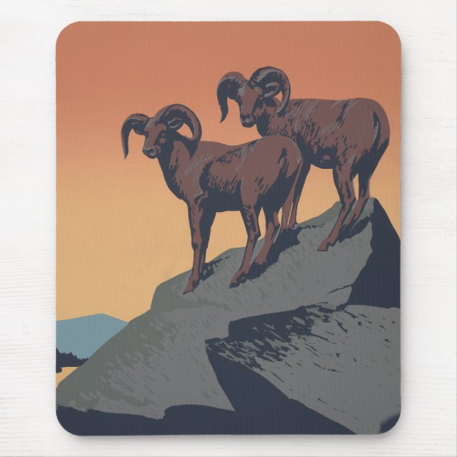 Bighorn Sheep American West Wildlife Mousepad (Vorne)