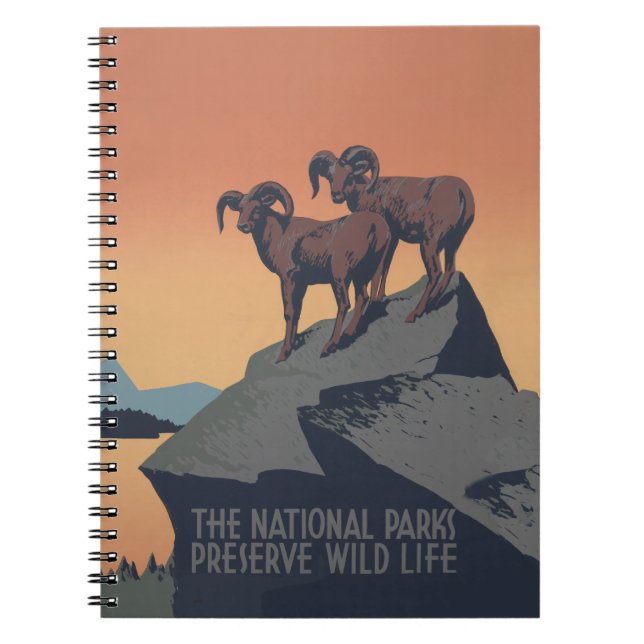 Bighorn Sheep American West Wildlife Notizblock (Vorderseite)