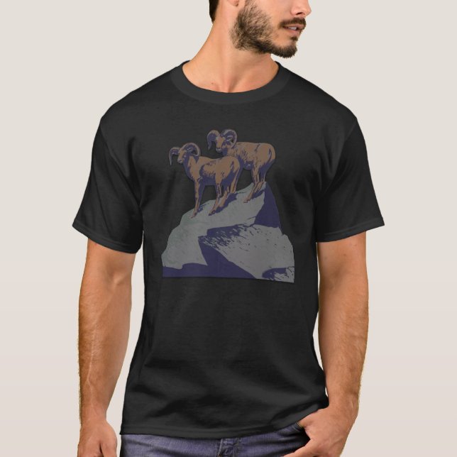 Bighorn Sheep American West Wildlife T-Shirt (Vorderseite)