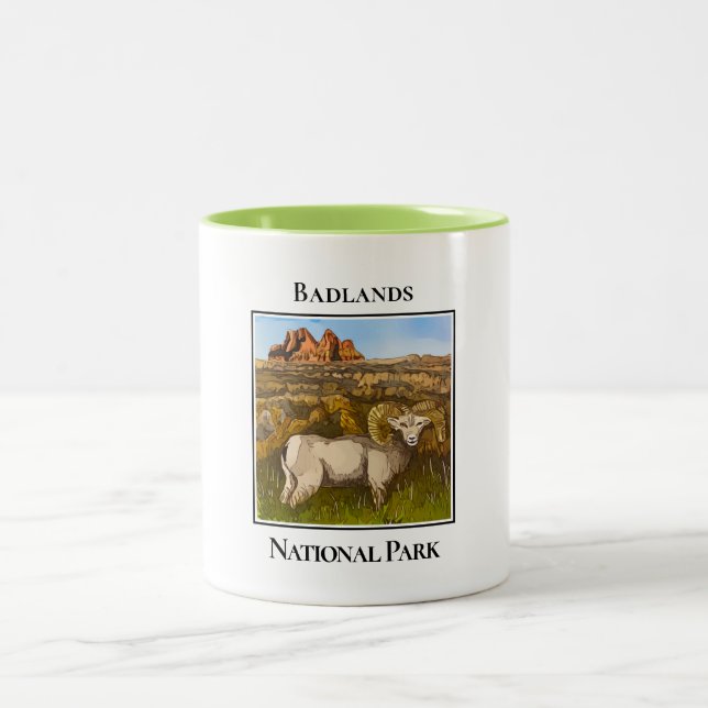 Bighorn Sheep, Badlands National Park, Zweifarbige Tasse (Mittel)