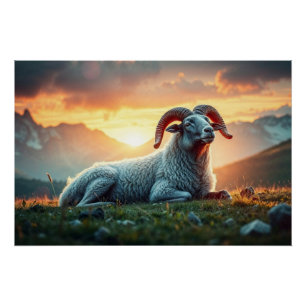 Bighorn Sheep bei Sonnenaufgang Poster