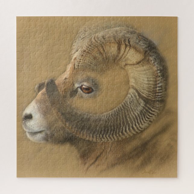 Bighorn Sheep Chalk Zeichnend (Vertikal)
