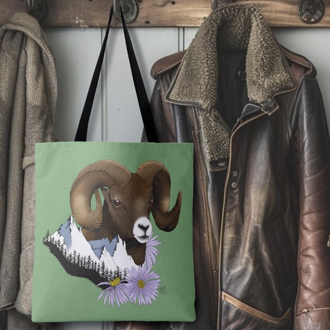 Bighorn Sheep Ram Green Mountains Tasche (Von Creator hochgeladen)