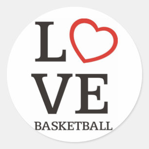 bigLOVE-Basketball. Runder Aufkleber