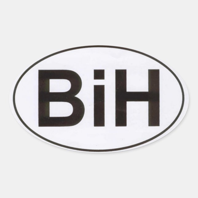 BiH-Aufkleber (Bosna i Hercegovina) Ovaler Aufkleber (Vorderseite)