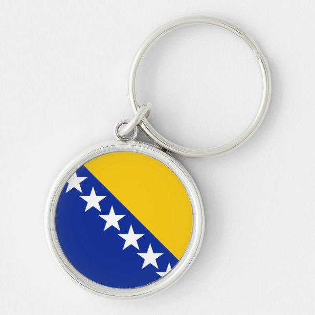 BiH-Flaggenuntersetzer Schlüsselanhänger (Vorne)