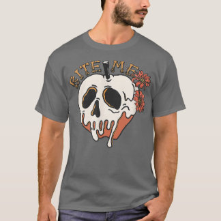 Biite Me Niedlich und Funny Skeleton Head Spooky H T-Shirt