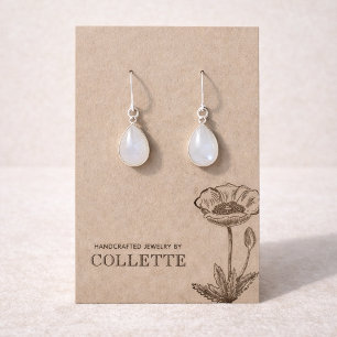 Bijou de boucles d'oreilles en carton Kraft à fleu