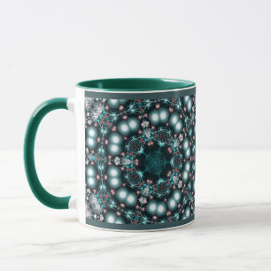 Bijoux : Aqua Green Fractal Jewels Mug