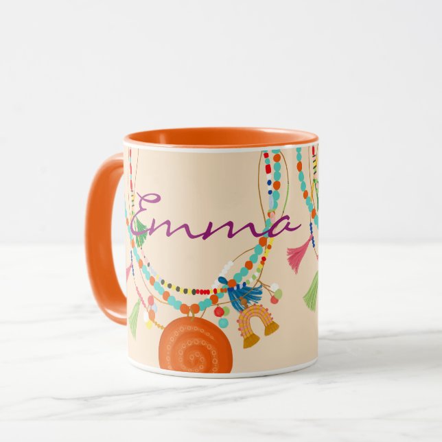Bijoux Boho habillé style mug personnel (Devant gauche)