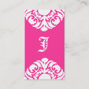 Bijoux Carte de visite Damask Monogram PInk