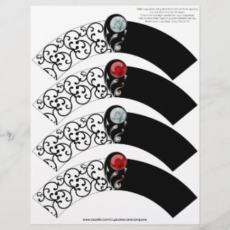 Bijoux Damask Cupcake Cosie - Rouge et cristal