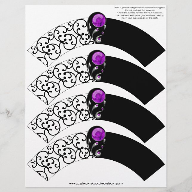 Bijoux Damask Cupcake Cosie - Violet (Devant)