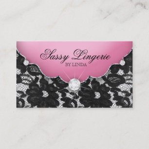 Bijoux en dentelle rose Carte de visite de lingeri