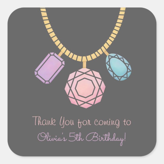 Bijoux en verre Joaillerie Filles Stickers fête d' (Devant)
