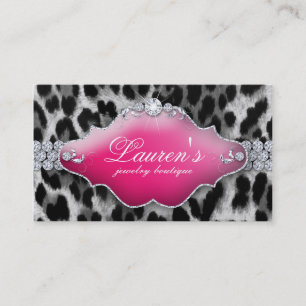 Bijoux Leopard Carte de visite rose noir