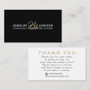 BIJOUX par nom personnel marque Carte de remerciem