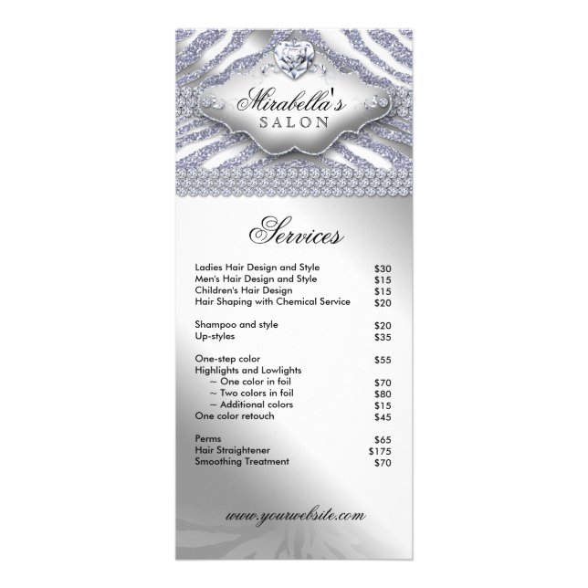 Bijoux Zebra Heart Sparkle Silver Menu (Devant)
