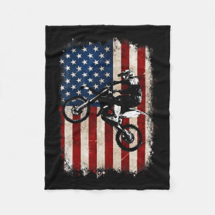 Bike American Flag Motocross Biker 4. Juli Männer Fleecedecke