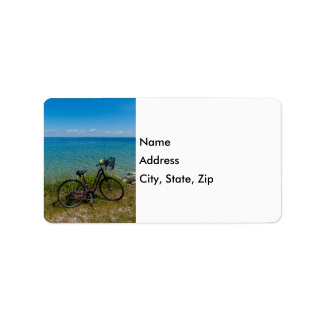 Bike an Mackinac-Adressmarken Adressaufkleber (Vorne)