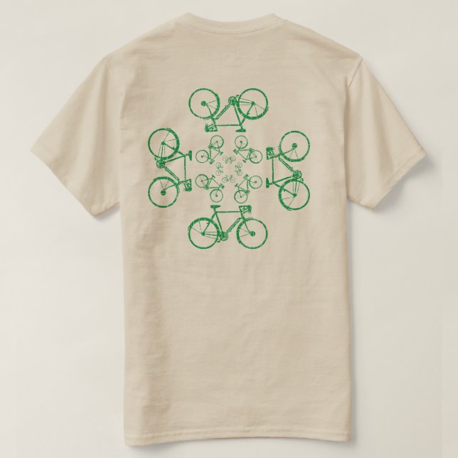 Bike auf grünen Fahrrädern T-Shirt (Design Rückseite)