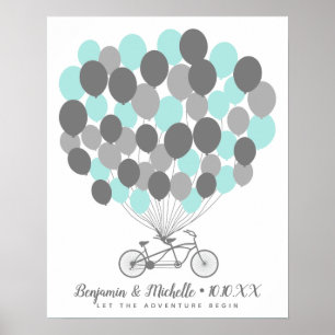 Bike & Balloons Gästebuchplakat - 50 Räume Poster
