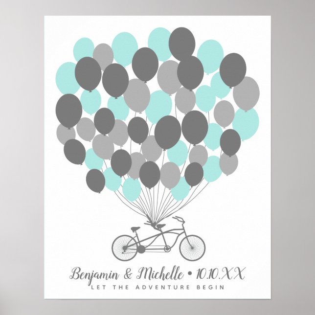 Bike & Balloons Gästebuchplakat - 50 Räume Poster (Vorne)